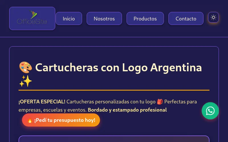 Captura de pantalla de Cartucheras con Logo