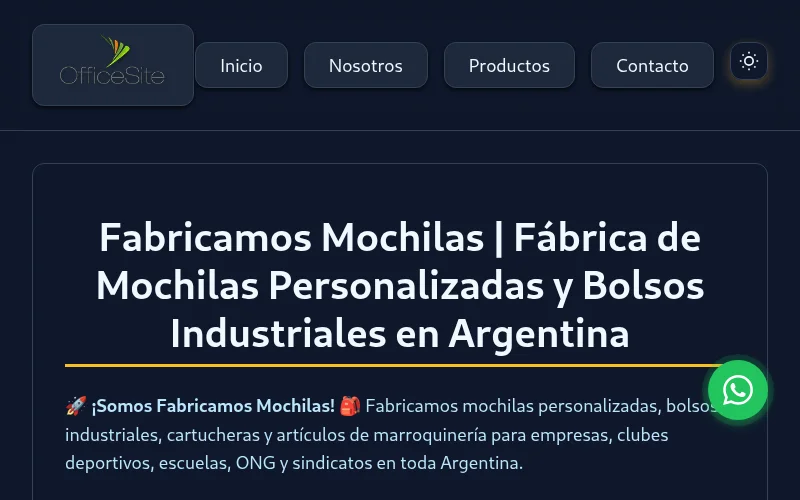 Captura de pantalla de Fabricamos Mochilas