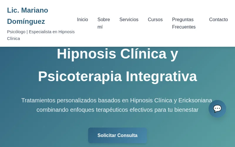 Captura de pantalla de Lic. Mariano Domínguez - Psicólogo