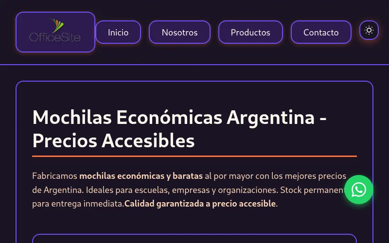 Captura de pantalla de Mochilas Económicas